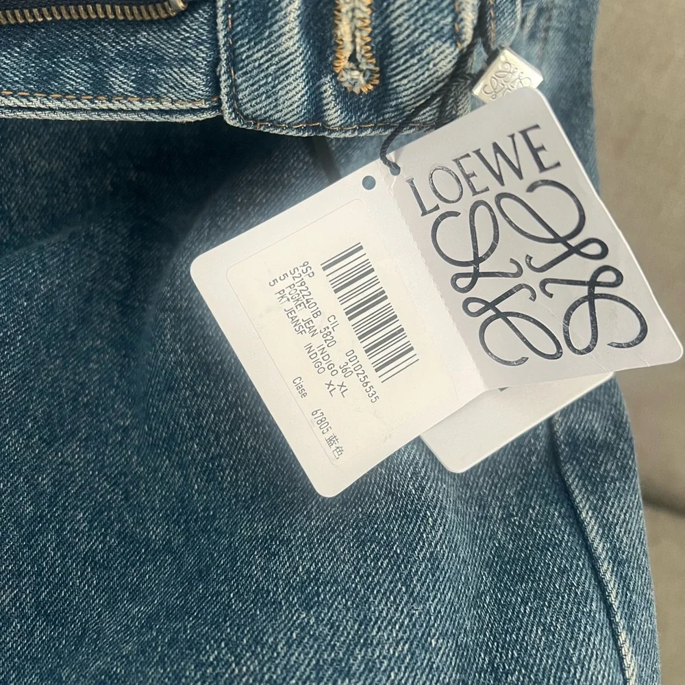 Loewe Light Blue Denim Jeans with White Label - Picture 3 of 5